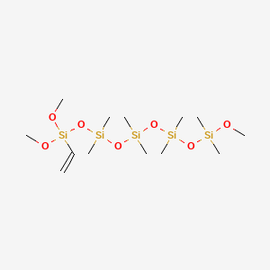 molecular formula C13H36O7Si5 B582873 Ethenyl-dimethoxy-[[[[methoxy(dimethyl)silyl]oxy-dimethylsilyl]oxy-dimethylsilyl]oxy-dimethylsilyl]oxysilane CAS No. 144739-99-1