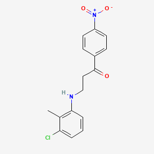 molecular formula C16H15ClN2O3 B5828811 3-[(3-Chloro-2-methylphenyl)amino]-1-(4-nitrophenyl)propan-1-one 