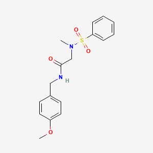 molecular formula C17H20N2O4S B5828910 N-(4-methoxybenzyl)-N~2~-methyl-N~2~-(phenylsulfonyl)glycinamide 