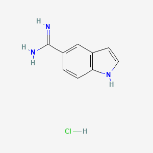 molecular formula C9H10ClN3 B582907 1H-Indole-5-carboximidamide hydrochloride CAS No. 154022-28-3