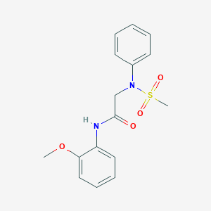 molecular formula C16H18N2O4S B5829121 N-(2-methoxyphenyl)-2-(N-methylsulfonylanilino)acetamide 
