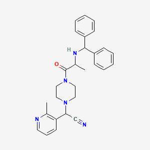 2-(N-(Diphenylmethyl)amino)propanoic acid-4-((2-methyl-3-pyridinyl)cyanomethyl)piperazine