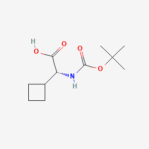 molecular formula C11H19NO4 B582919 (R)-2-((tert-Butoxycarbonyl)amino)-2-cyclobutylacetic acid CAS No. 155905-78-5