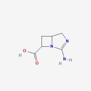 molecular formula C6H9N3O2 B582924 2-Amino-1,3-diazabicyclo[3.2.0]hept-2-ene-7-carboxylic acid CAS No. 150375-67-0