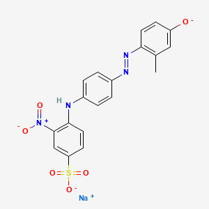 molecular formula C19H14N4NaO6S- B582927 sodium;4-[4-[(2-methyl-4-oxidophenyl)diazenyl]anilino]-3-nitrobenzenesulfonate CAS No. 150632-01-2