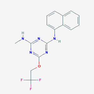 molecular formula C16H14F3N5O B5829315 N-methyl-N'-1-naphthyl-6-(2,2,2-trifluoroethoxy)-1,3,5-triazine-2,4-diamine 