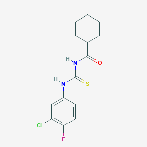 molecular formula C14H16ClFN2OS B5829333 N-[(3-chloro-4-fluorophenyl)carbamothioyl]cyclohexanecarboxamide 