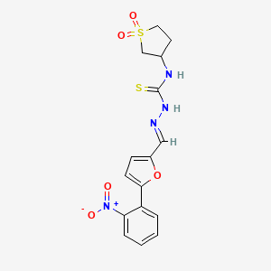 molecular formula C16H16N4O5S2 B5829345 1-(1,1-dioxothiolan-3-yl)-3-[(E)-[5-(2-nitrophenyl)furan-2-yl]methylideneamino]thiourea 