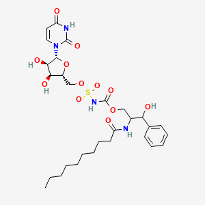 molecular formula C29H42N4O12S B582937 5'-O-(((2-Decanoylamino-3-hydroxy-3-phenylpropyloxycarbonyl)amino)sulfonyl)uridine CAS No. 149992-48-3