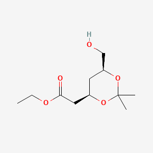 molecular formula C11H20O5 B582983 Ethyl 2-[(4R,6S)-6-(hydroxymethyl)-2,2-dimethyl-1,3-dioxan-4-YL]acetate CAS No. 140235-40-1