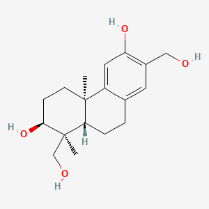 molecular formula C18H26O4 B582992 1,7-Bis(hydroxymethyl)-1,4a-dimethyl-1,2,3,4,4a,9,10,10a-octahydro-2,6-phenanthrenediol CAS No. 152564-71-1