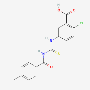 molecular formula C16H13ClN2O3S B5829960 2-chloro-5-({[(4-methylphenyl)carbonyl]carbamothioyl}amino)benzoic acid CAS No. 434308-32-4