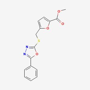 molecular formula C15H12N2O4S B5829980 Methyl 5-[(5-phenyl-1,3,4-oxadiazol-2-yl)sulfanylmethyl]furan-2-carboxylate 