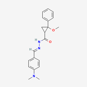 molecular formula C20H23N3O2 B5830188 N-[(E)-[4-(dimethylamino)phenyl]methylideneamino]-2-methoxy-2-phenylcyclopropane-1-carboxamide 