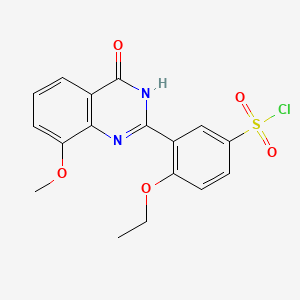4-Ethoxy-3-(8-methoxy-4-oxo-1,4-dihydroquinazolin-2-yl)benzene-1-sulfonyl chloride