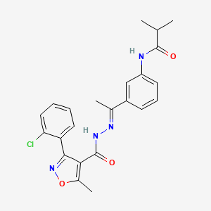 molecular formula C23H23ClN4O3 B5830770 N-{3-[1-((E)-2-{[3-(2-CHLOROPHENYL)-5-METHYL-4-ISOXAZOLYL]CARBONYL}HYDRAZONO)ETHYL]PHENYL}-2-METHYLPROPANAMIDE 