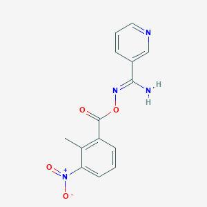 molecular formula C14H12N4O4 B5830815 N'-{[(2-methyl-3-nitrophenyl)carbonyl]oxy}pyridine-3-carboximidamide 