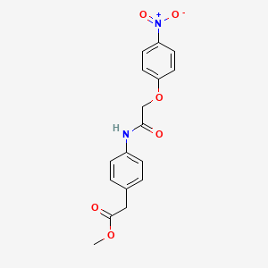molecular formula C17H16N2O6 B5830839 Methyl 2-[4-[[2-(4-nitrophenoxy)acetyl]amino]phenyl]acetate 