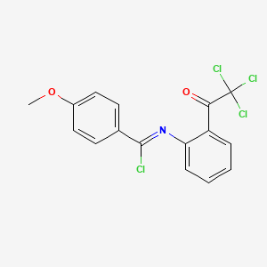 molecular formula C16H11Cl4NO2 B583085 4-Methoxy-N-[2-(trichloroacetyl)phenyl]benzene-1-carboximidoyl chloride CAS No. 146774-78-9