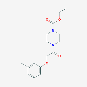 molecular formula C16H22N2O4 B5830894 Ethyl 4-[(3-methylphenoxy)acetyl]piperazine-1-carboxylate 