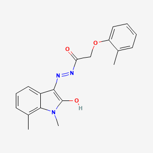 molecular formula C19H19N3O3 B5830901 N-(2-hydroxy-1,7-dimethylindol-3-yl)imino-2-(2-methylphenoxy)acetamide 
