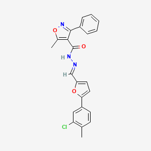 molecular formula C23H18ClN3O3 B5831183 N-[(E)-[5-(3-chloro-4-methylphenyl)furan-2-yl]methylideneamino]-5-methyl-3-phenyl-1,2-oxazole-4-carboxamide 