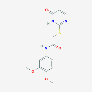 molecular formula C14H15N3O4S B5831197 N-(3,4-dimethoxyphenyl)-2-[(6-oxo-1H-pyrimidin-2-yl)sulfanyl]acetamide 