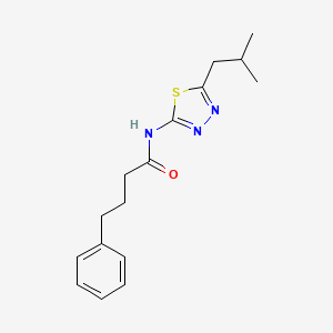 molecular formula C16H21N3OS B5831314 N-[5-(2-methylpropyl)-1,3,4-thiadiazol-2-yl]-4-phenylbutanamide 