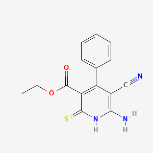 molecular formula C15H13N3O2S B5831468 ethyl 6-amino-5-cyano-4-phenyl-2-sulfanylidene-1H-pyridine-3-carboxylate 