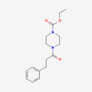molecular formula C16H22N2O3 B5831540 Ethyl 4-(3-phenylpropanoyl)piperazine-1-carboxylate 