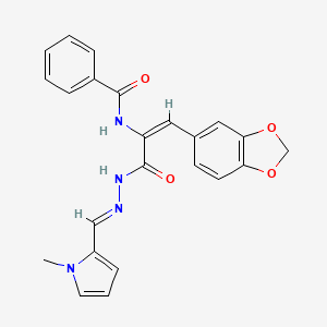 molecular formula C23H20N4O4 B5831612 N-[(1E)-1-(1,3-benzodioxol-5-yl)-3-{(2E)-2-[(1-methyl-1H-pyrrol-2-yl)methylidene]hydrazinyl}-3-oxoprop-1-en-2-yl]benzamide 