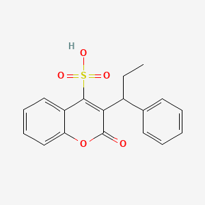 2-Oxo-3-(1-phenylpropyl)chromene-4-sulfonic acid
