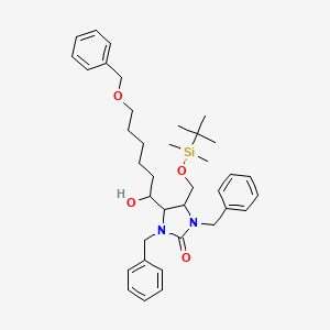 molecular formula C37H52N2O4Si B583178 1,3-Dibenzyl-4-[[tert-butyl(dimethyl)silyl]oxymethyl]-5-(1-hydroxy-6-phenylmethoxyhexyl)imidazolidin-2-one CAS No. 1796891-25-2