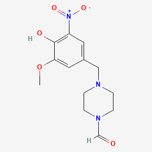 molecular formula C13H17N3O5 B5831805 4-[(4-hydroxy-3-methoxy-5-nitrophenyl)methyl]piperazine-1-carbaldehyde 