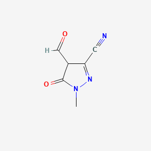molecular formula C6H5N3O2 B583184 4-Formyl-1-methyl-5-oxo-4,5-dihydro-1H-pyrazole-3-carbonitrile CAS No. 142966-21-0