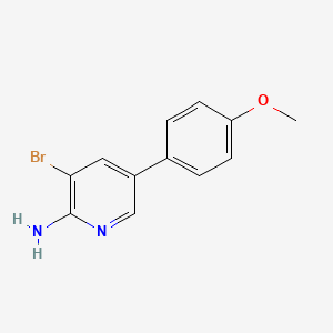 molecular formula C12H11BrN2O B583190 3-Bromo-5-(4-methoxyphenyl)-2-pyridinamine CAS No. 1381938-33-5