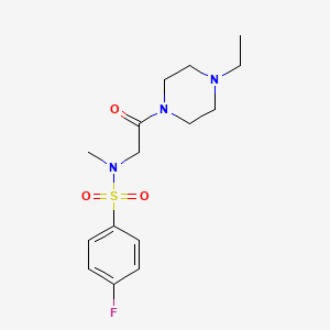 molecular formula C15H22FN3O3S B5831939 N-[2-(4-ethylpiperazin-1-yl)-2-oxoethyl]-4-fluoro-N-methylbenzenesulfonamide 