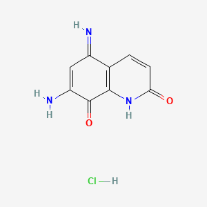 molecular formula C9H8ClN3O2 B583194 7-Amino-1,5-dihydro-5-imino-2,8-quinolinedione Hydrochloride CAS No. 15544-53-3