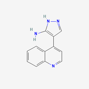 molecular formula C12H10N4 B583203 4-(喹啉-4-基)-1H-吡唑-5-胺 CAS No. 1062368-21-1