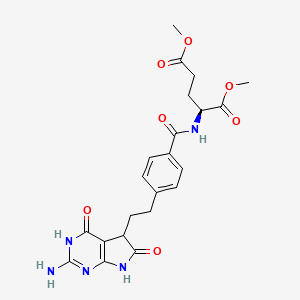 molecular formula C22H25N5O7 B583208 dimethyl (2S)-2-[[4-[2-(2-amino-4,6-dioxo-5,7-dihydro-3H-pyrrolo[2,3-d]pyrimidin-5-yl)ethyl]benzoyl]amino]pentanedioate CAS No. 1320346-45-9