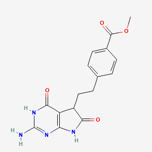 molecular formula C16H16N4O4 B583210 4-[2-(2-Amino-4,5,6,7-tetrahydro-4,6-dioxo-3H-pyrrolo[2,3-d]pyrimidin-5-yl)ethyl]benzoic Acid Methyl Ester CAS No. 1320346-43-7