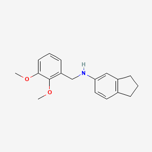 molecular formula C18H21NO2 B5832200 N-[(2,3-dimethoxyphenyl)methyl]-2,3-dihydro-1H-inden-5-amine 