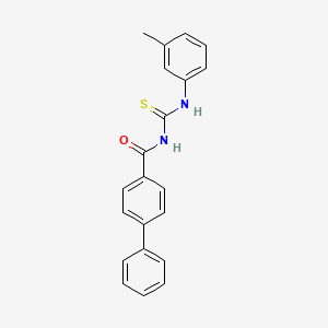 molecular formula C21H18N2OS B5832277 N-[(3-methylphenyl)carbamothioyl]biphenyl-4-carboxamide 