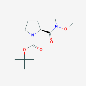 molecular formula C12H22N2O4 B058324 N-(tert-Butoxycarbonyl)-L-proline N'-methoxy-N'-methylamide CAS No. 115186-37-3