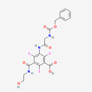 molecular formula C20H18I3N3O7 B583246 3-(2-Hydroxyethylcarbamoyl)-2,4,6-triiodo-5-[[2-(phenylmethoxycarbonylamino)acetyl]amino]benzoic acid CAS No. 1798042-66-6