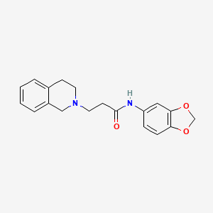 molecular formula C19H20N2O3 B5832522 N-1,3-BENZODIOXOL-5-YL-3-(3,4-DIHYDROISOQUINOLIN-2(1H)-YL)PROPANAMIDE 