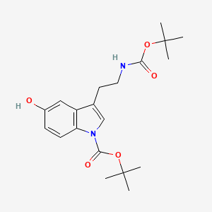 molecular formula C20H28N2O5 B583255 叔丁基 5-羟基-3-[2-[(2-甲基丙烷-2-基)氧羰基氨基]乙基]吲哚-1-羧酸酯 CAS No. 361436-29-5