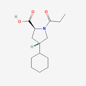 molecular formula C14H23NO3 B583262 (2S,4S)-4-环己基-1-丙酰基吡咯烷-2-羧酸 CAS No. 1421283-57-9
