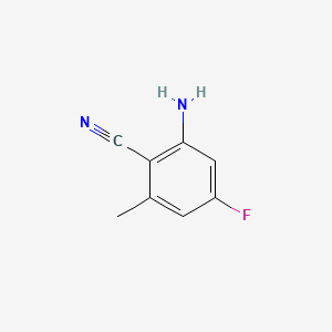 molecular formula C8H7FN2 B583285 2-Amino-4-fluoro-6-methylbenzonitrile CAS No. 159020-76-5