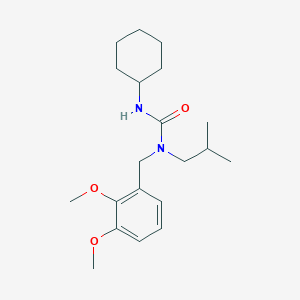 molecular formula C20H32N2O3 B5832876 3-Cyclohexyl-1-[(2,3-dimethoxyphenyl)methyl]-1-(2-methylpropyl)urea 